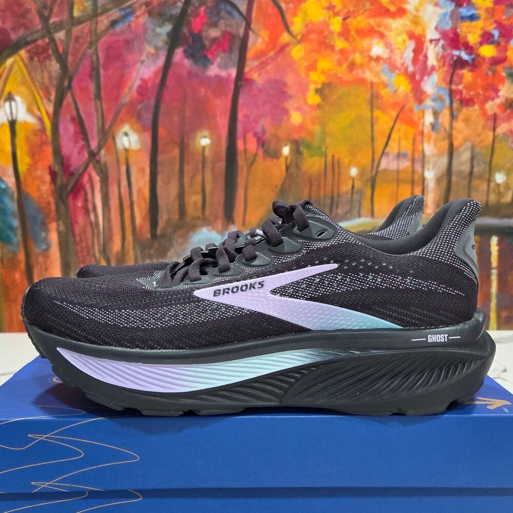 Brooks Ghost 17 Grey Clearwater Purple Size 6.5 Women's Running 120431 1B 081 - Picture 2 of 8